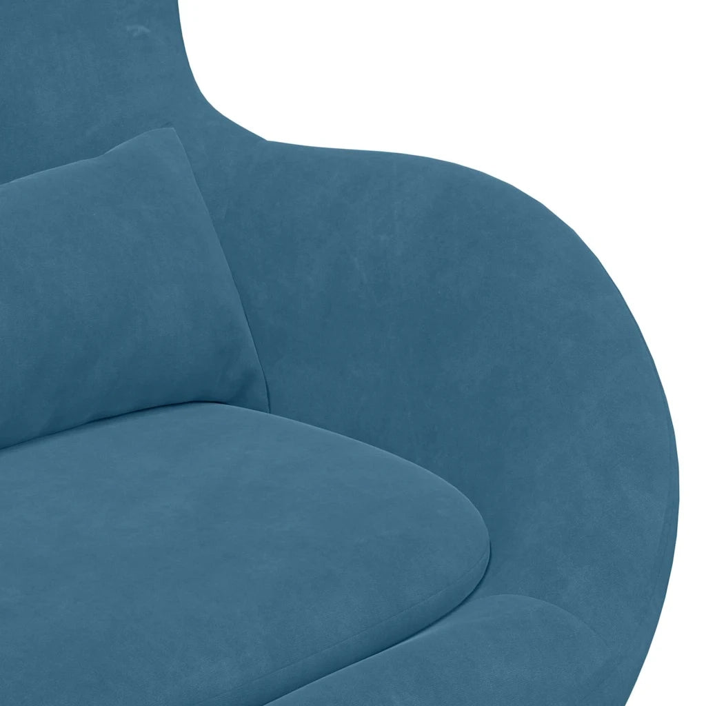 Divano Sedia-Poltrona uovo Blu Velluto