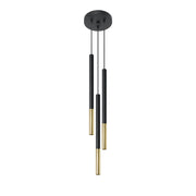 Lampada moderna in acciaio tubolare Mozaica Ocean Green Nero Oro 3x8W G9