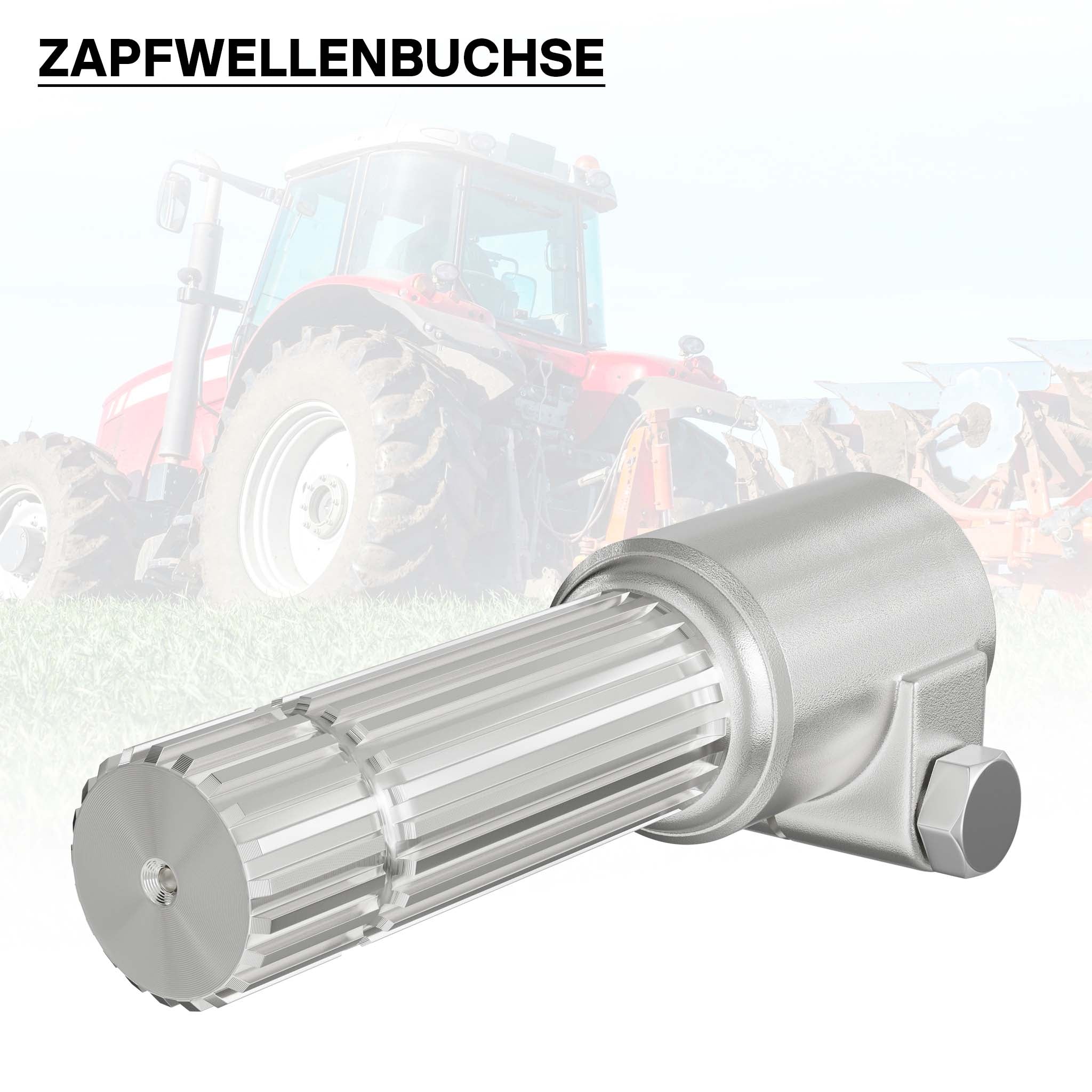 Boccola albero cardanico 160 mm Attacco albero scanalato 1 3/8" 6D Albero uscita 1 3/8" 21D Trattore