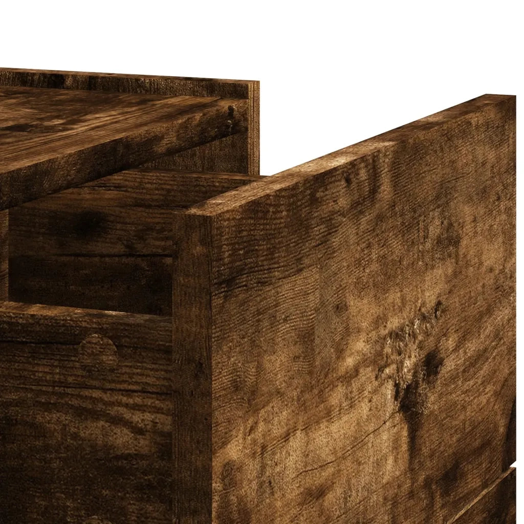 vidaXL Comodini a Muro 2 pz Rovere Fumo 45x30x35 cm