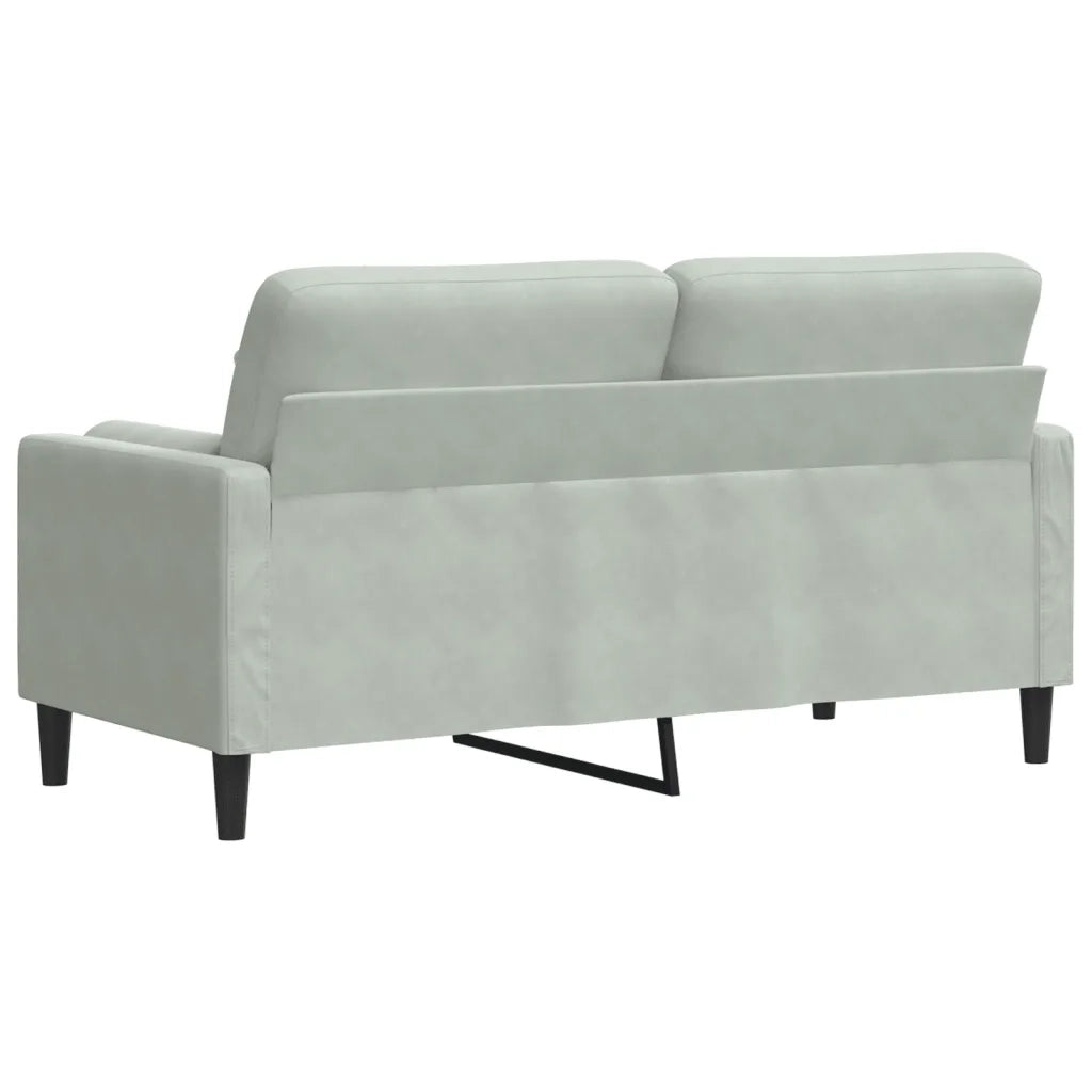 Divano a 2 Posti con Cuscini Grigio Chiaro 140 cm in Velluto 3278219