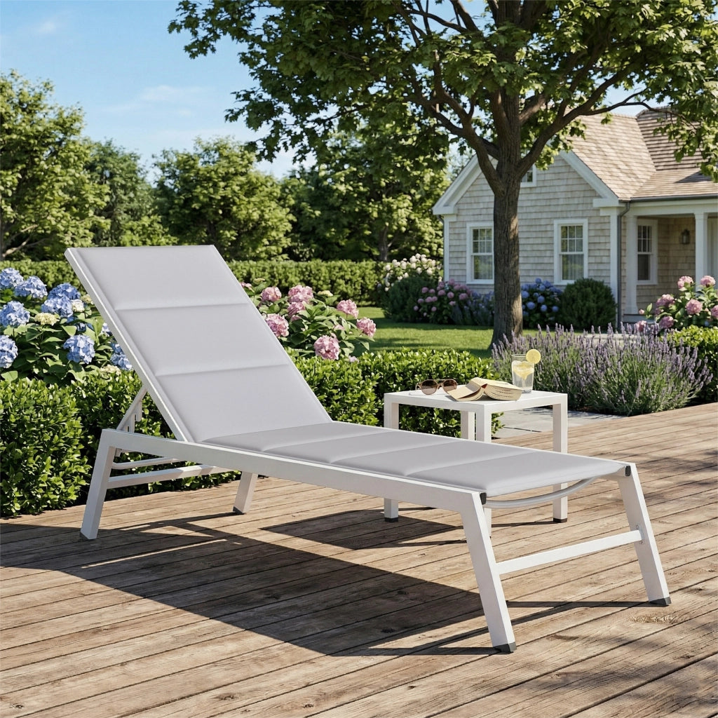 Lettino da giardino reclinabile ¨C zephmum ¨C grigio chiaro alluminio