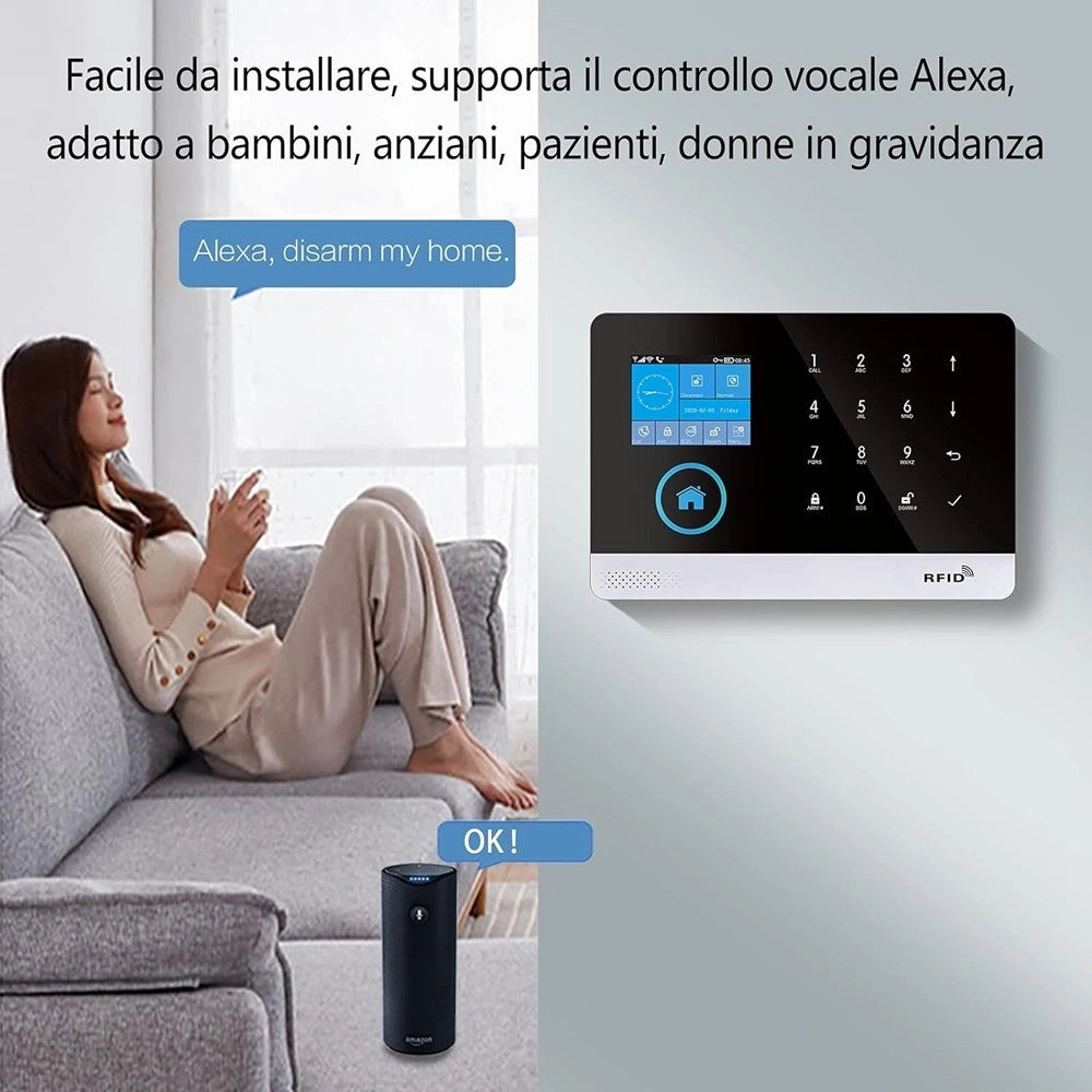 Trade Shop - Kit Sistema Di Allarme Intelligente Pg-103 Antifurto Casa Senza Fili Smart Wifi -
