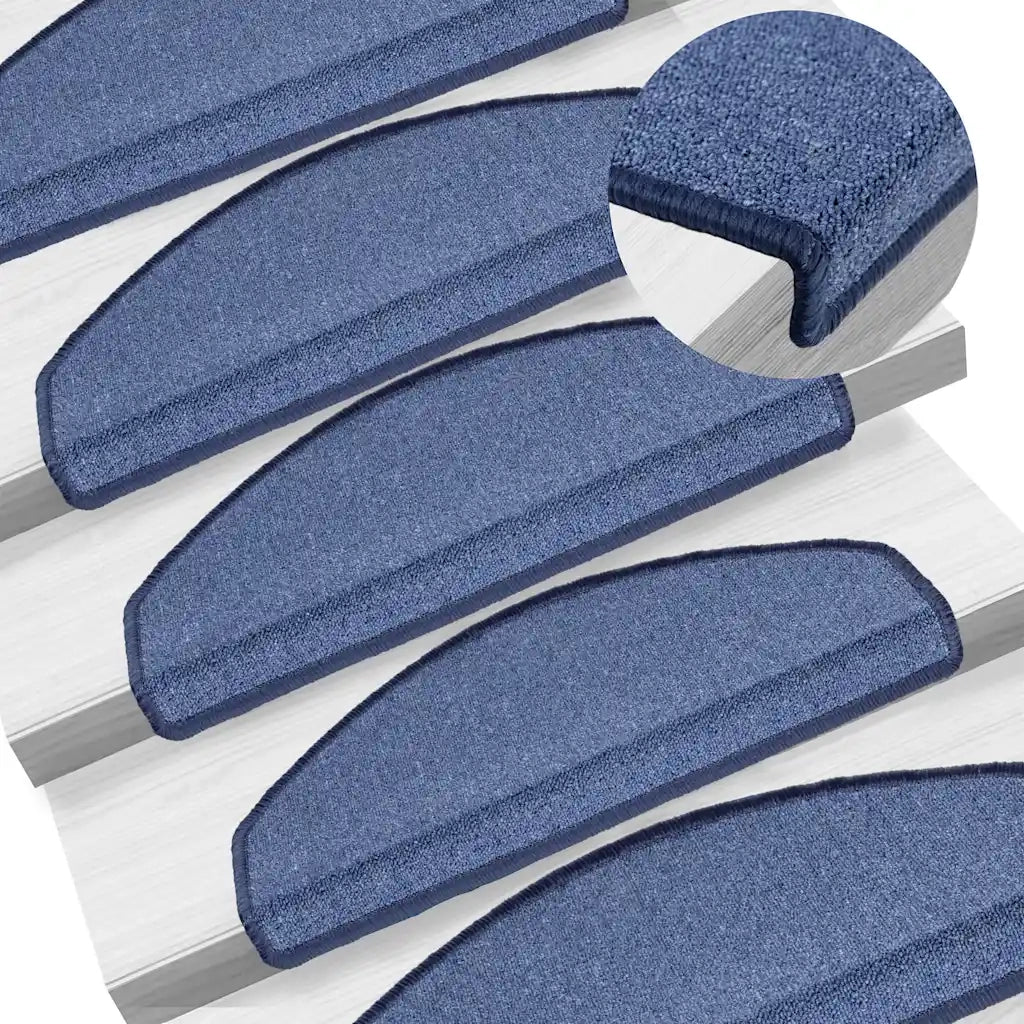 Tappetini per scale 30 pz | Gradini per Scale 65x24x4 cm Blu Semicircolari Grandi