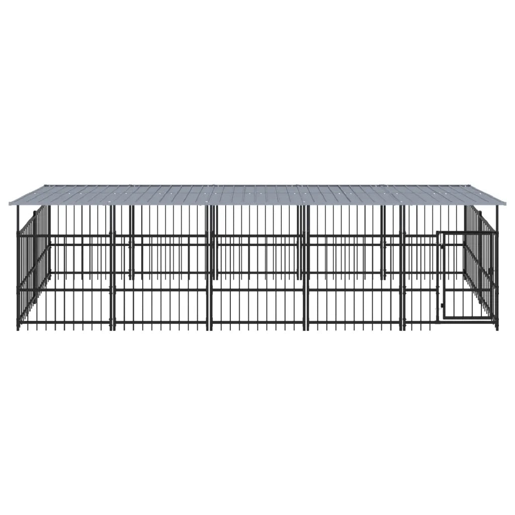Gabbia per Cani da Esterno con Tetto in Acciaio 9,38 mÂ² cod mxl 42286