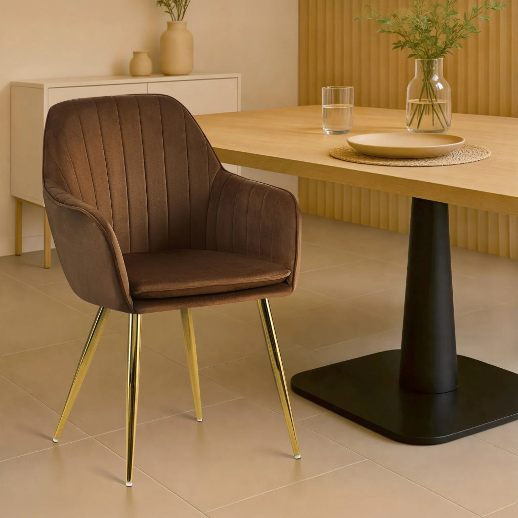 Esszimmerstuhl Cheryl Samt gold