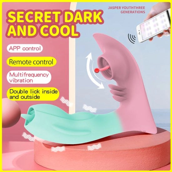 Pompa a calore per lingua con telecomando a distanza interattivo esterno a due colori vibratore fallico per donna portatile silenzioso giocattolo sessuale