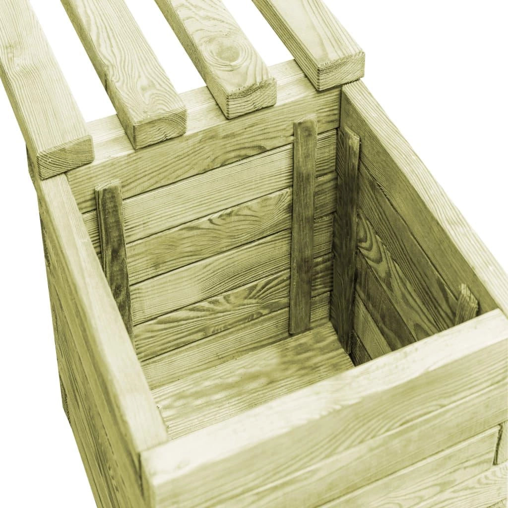 Panchina da giardino con fioriere legno di pino impregnato 02_0001366