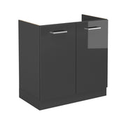 Mobile lavello cucina R-Line Antracite lucido/Antracite 80 cm senza piano di lavoro Vicco
