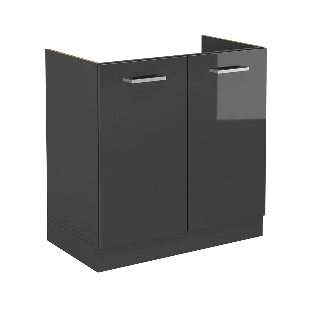 Mobile lavello cucina R-Line Antracite lucido/Antracite 80 cm senza piano di lavoro Vicco