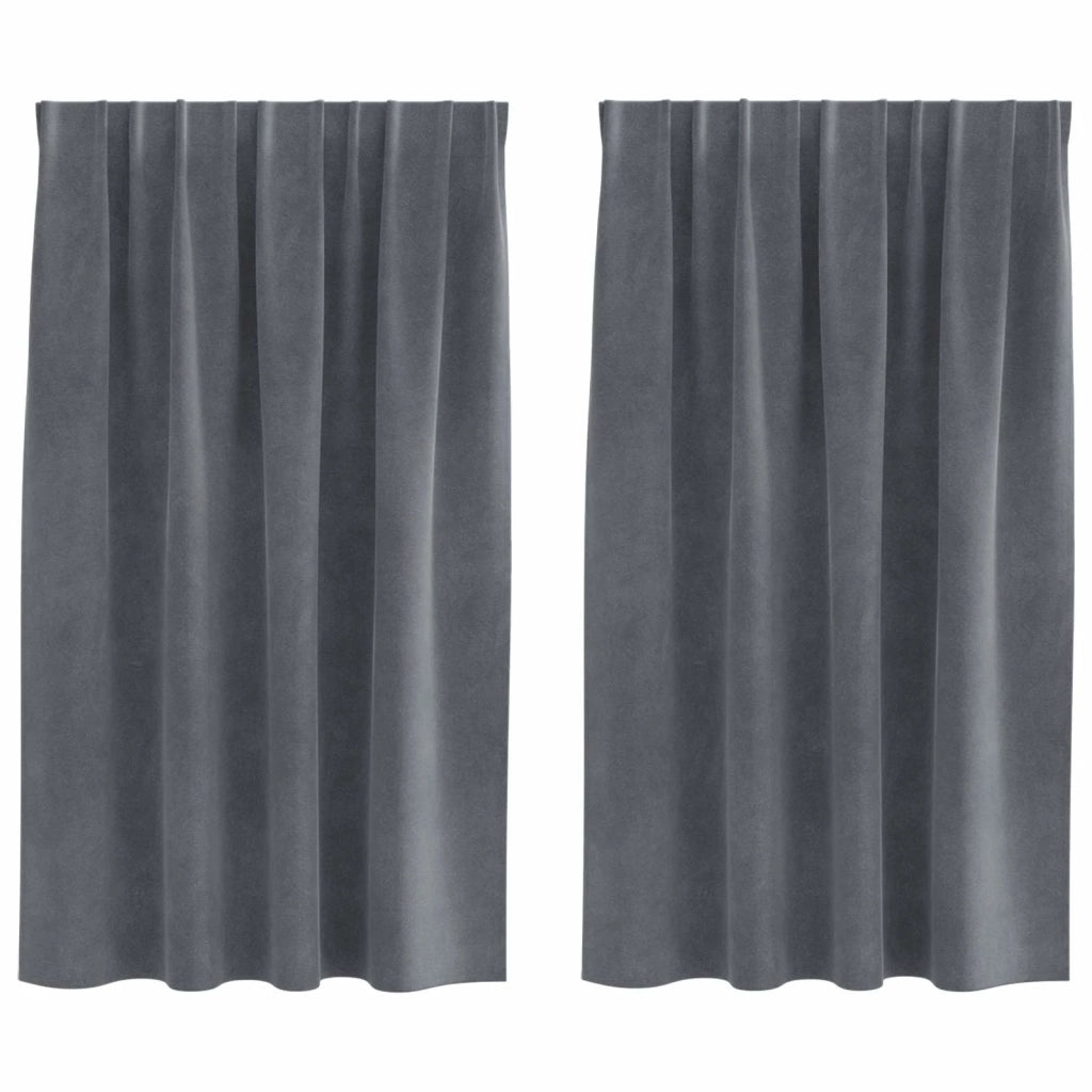 Tende oscuranti 2 pcs Grigio chiaro 140 x 140 cm Velluto 4107288
