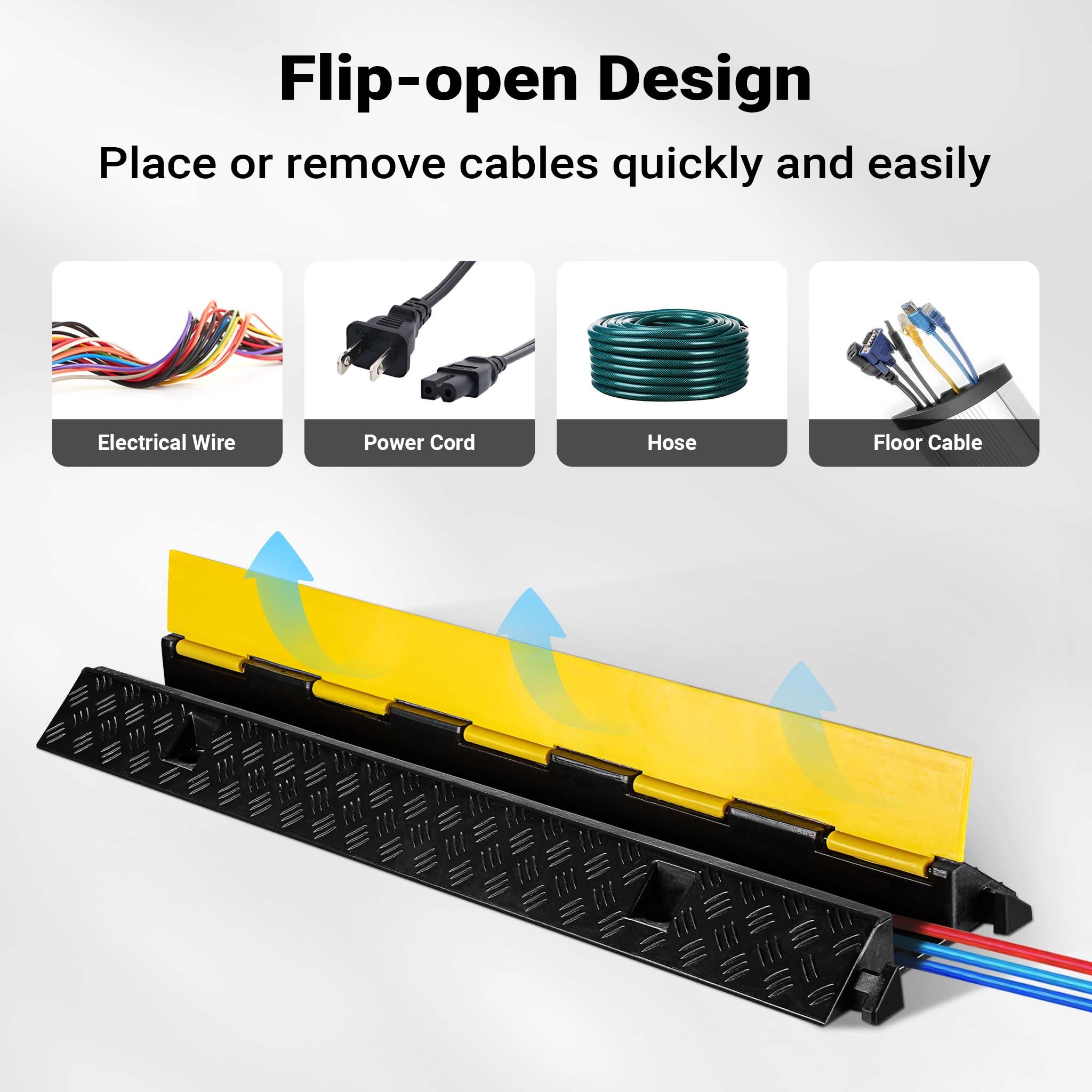Canalina passacavi carrabile, 980x260x65mm, 1 canale, max 15 t, Pedana copricavo
