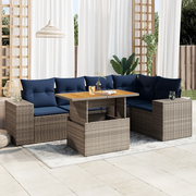 Set Divano da Giardino 6 pz con Cuscini Grigio in Polyrattan 3327379