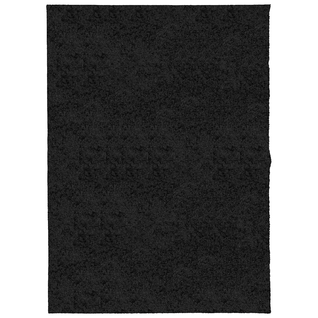 Tappeto Shaggy PAMPLONA a Pelo Lungo Moderno Nero 140x200 cm