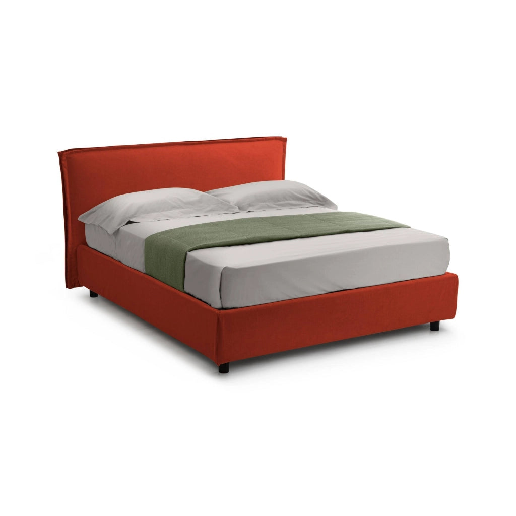Letto Matrimoniale Brunate, Letto Matrimoniale Materasso Incluso Made in Italy, Arancione
