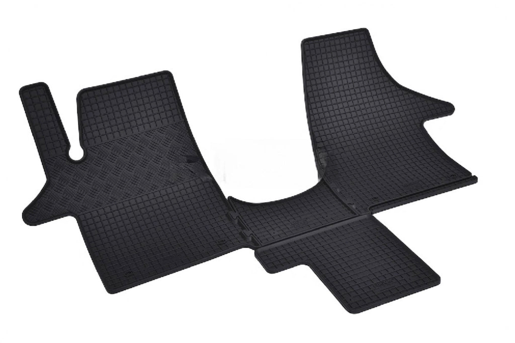 RIGUM905755 - Tappeti in gomma per VW T5 2003-2015, T6 2015-2019 Transporter/Caravelle/Multivan 2 posti + TUNEL (4 pezzi