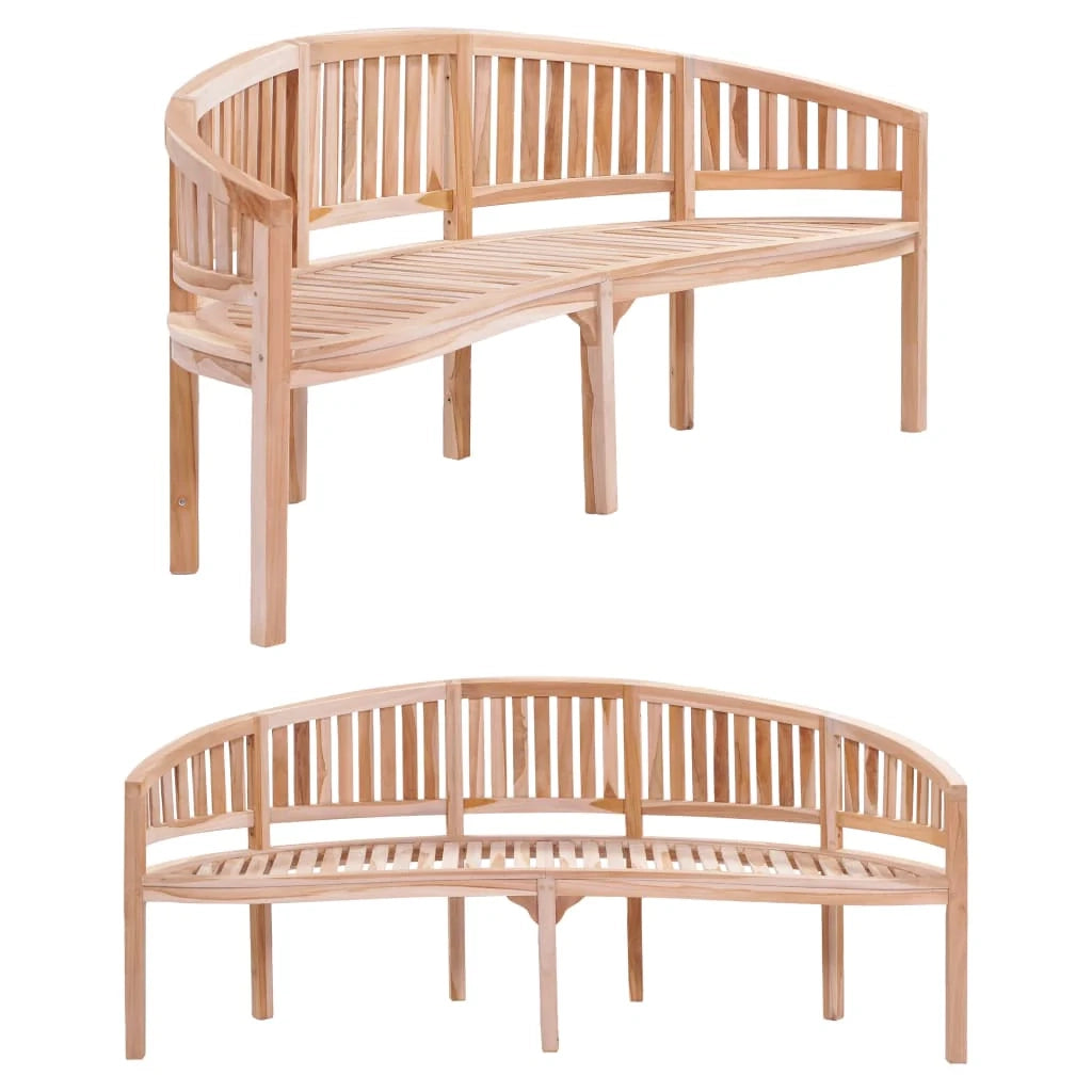 Panca da giardino a forma di banana mobili da esterno per patio mobili da terrazza 200 cm legno massello di teak 02_0011710