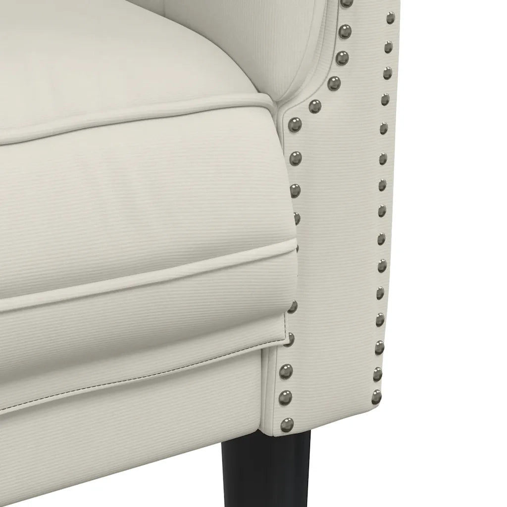 Poltrona | Sedia Relax Crema in Velluto