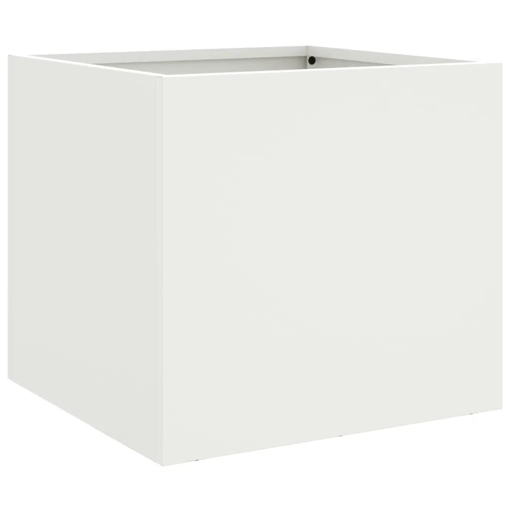 Fioriere 2 pz Bianche 32x30x29 cm in Acciaio 841538
