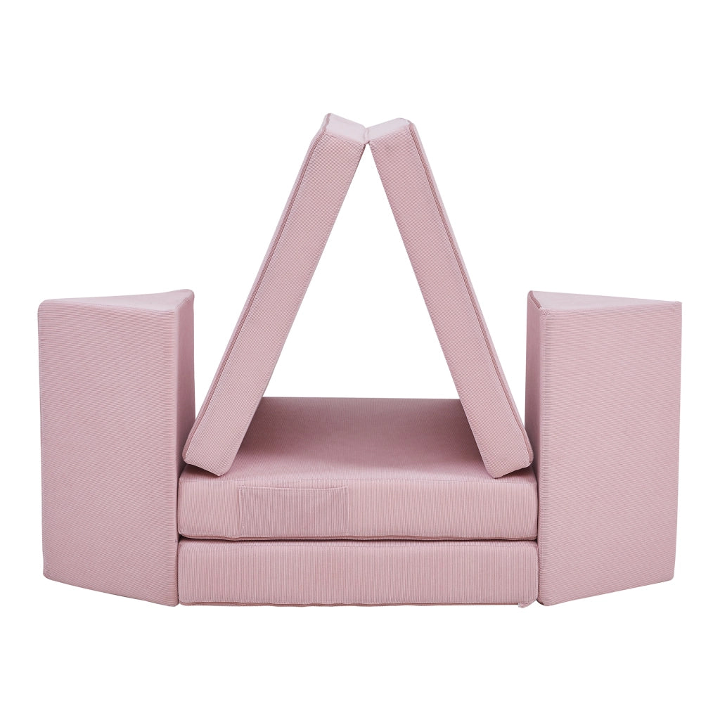 Divano Componibile per Bambini Norhulta Set Modulare Imbottito 120x66x46 cm Velluto a Coste Rosa [en.casa]