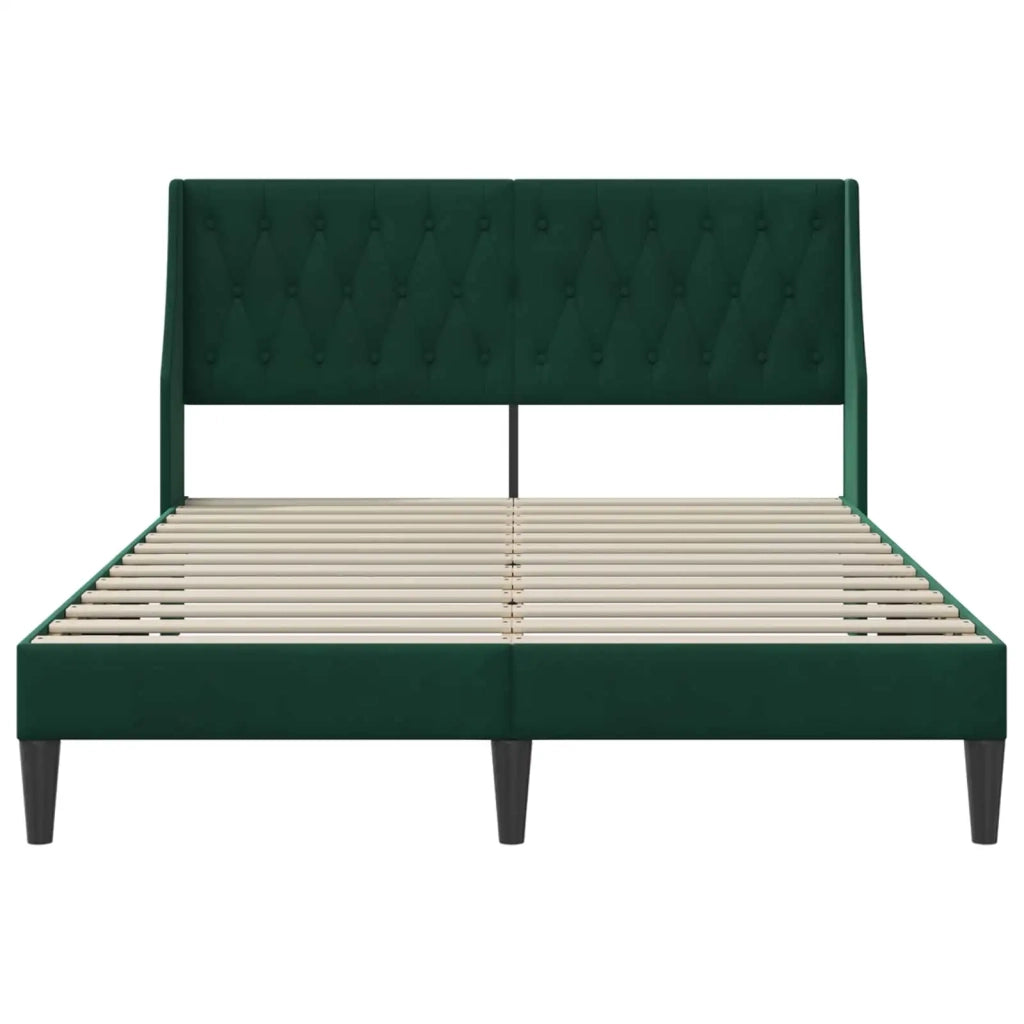 Struttura del letto Verde Scuro 140 x 190 cm Velluto