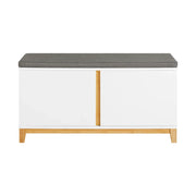 Panca Scarpiera ingresso con seduta, Cassapanca contenitore con 2 ante, 90x34x46cm FSR117-W SoBuy