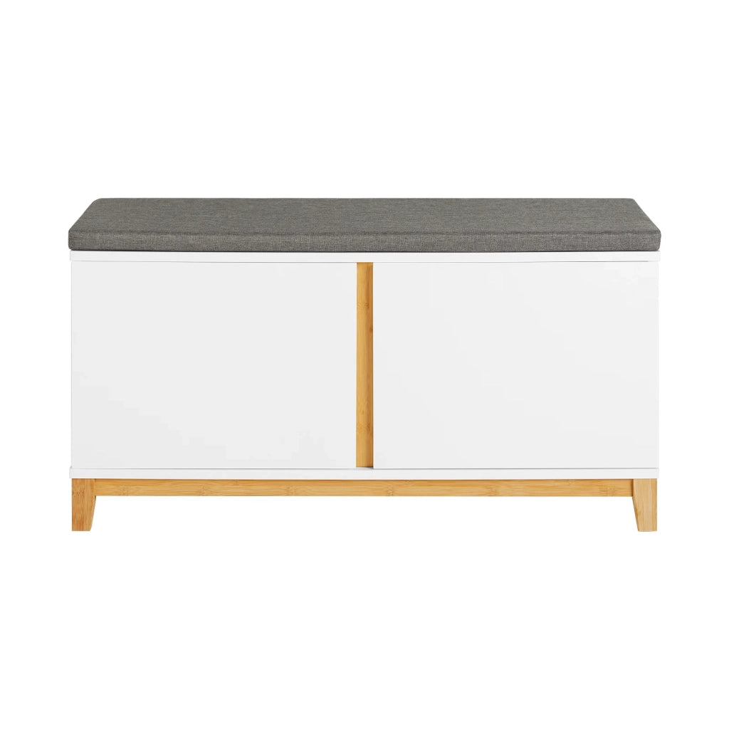 Panca Scarpiera ingresso con seduta, Cassapanca contenitore con 2 ante, 90x34x46cm FSR117-W SoBuy