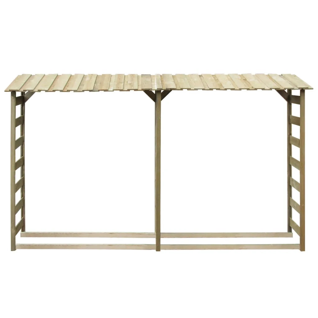 Doppio Capannone per Legname 300x44x176cm Legno Pino Impregnato 42957