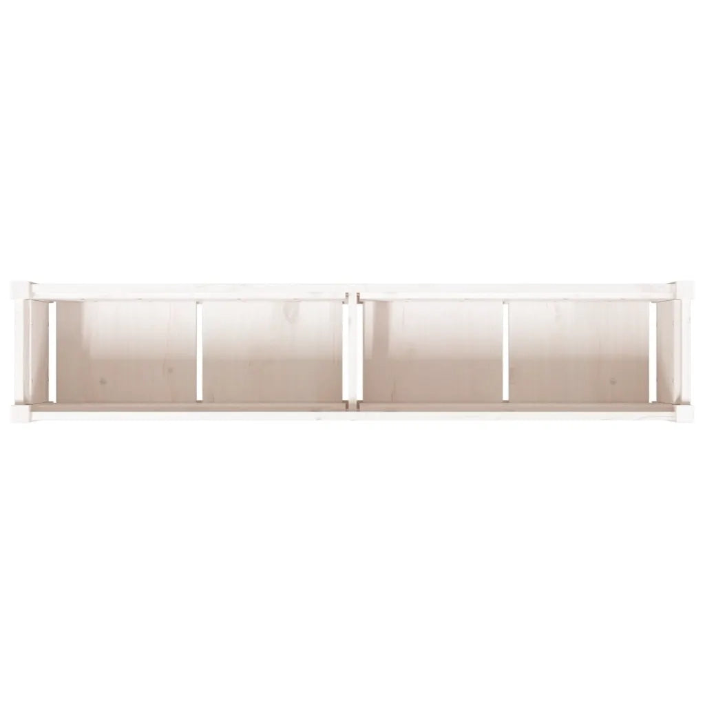 Fioriera da Giardino-Vaso da Esterno Bianca 150x31x31 cm Legno Massello di Pino