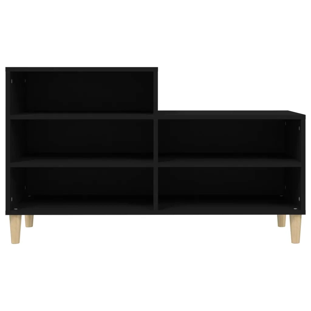 Scarpiera-Scaffale per scarpe Nera 102x36x60 cm in Legno Multistrato 127329