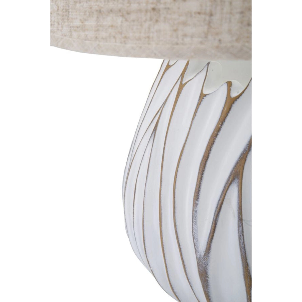 Lampada da Tavolo VKH167, Bianco, Poliresina, 35x35x48 cm