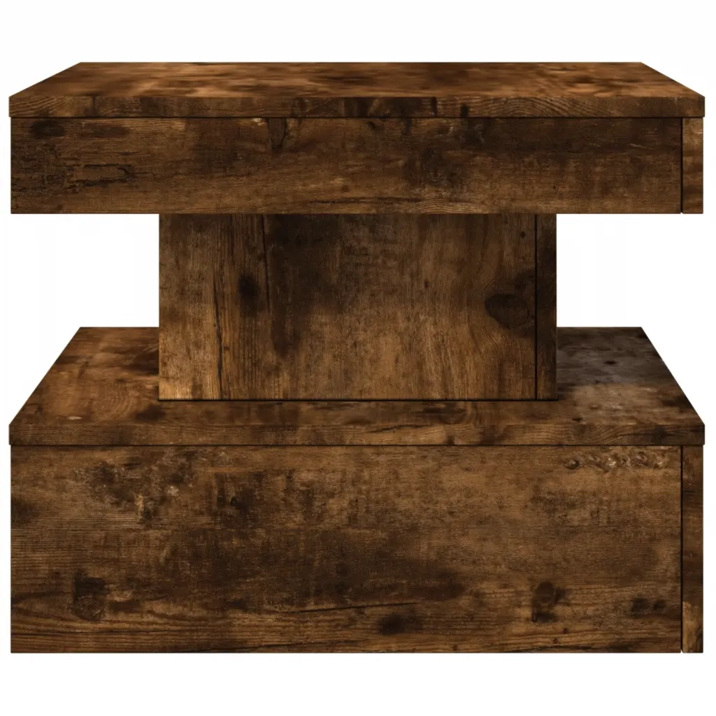 Tavolino da Soggiorno con Luci LED-Tavolino da Salotto-Tavolo Rovere Sonoma 50x50x40 cm 678568