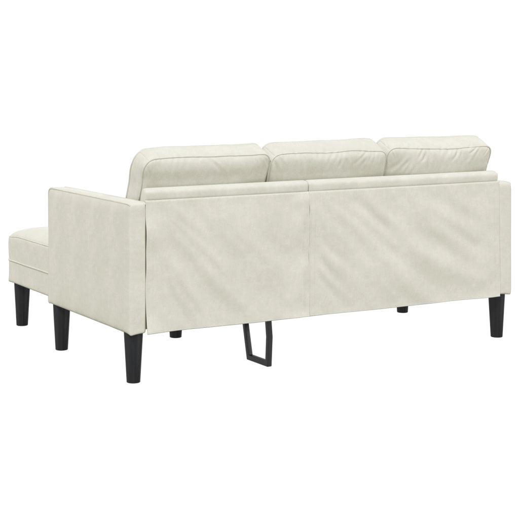 Divano angolare Crema 173x131x67 cm Velveteen