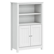 Mobiletto da bagno rustico con 4 ripiani e 2 ante 69,5 x 34 x 110 cm in pino bianco massello 02_0047339