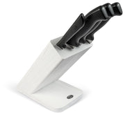 Ceppo Obliquo in Legno 4 Coltelli Bianco Sanelli Skin Bianco