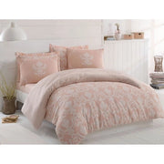 Completo letto - 1 copripiumino 220 x 240 cm + 2 federe 60 x 60 cm - 65% cotone, 35% poliestere - Cipria