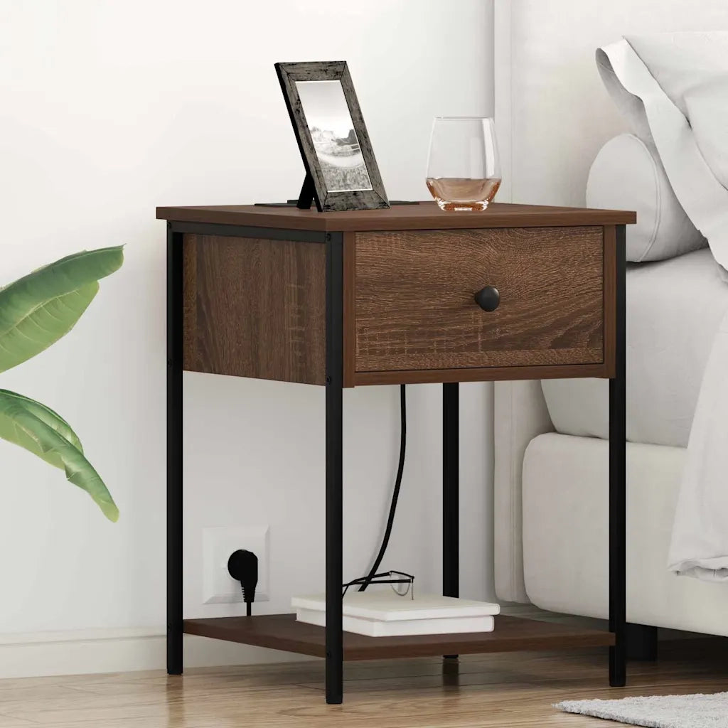 Armadio da Notte con cassetto Rovere Marrone 42 x 41 x 56 cm 859428