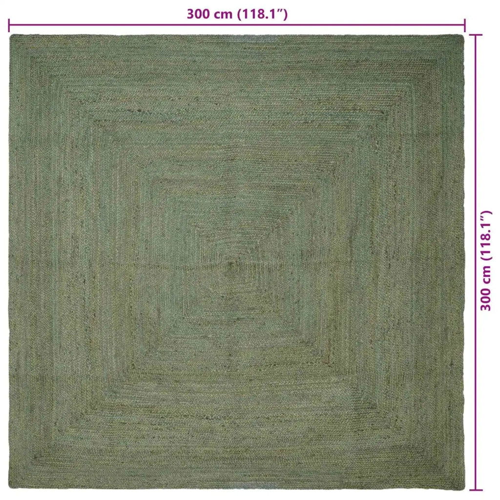 Tappeti per area Quadrato Verde Oliva 300 x 300 cm Juta