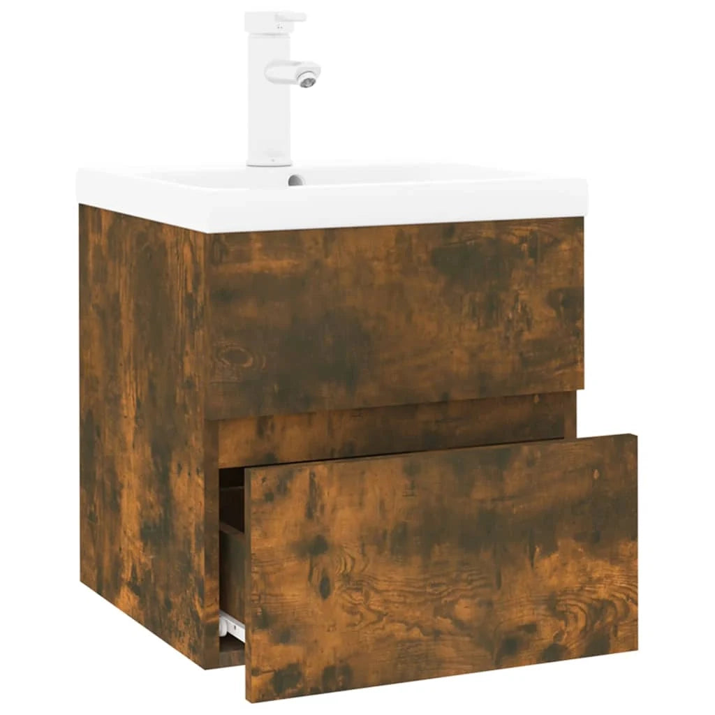 Mobile lavabo con vasca integrata 41 x 38,5 x 45 cm rovere affumicato legno composito 02_0006870