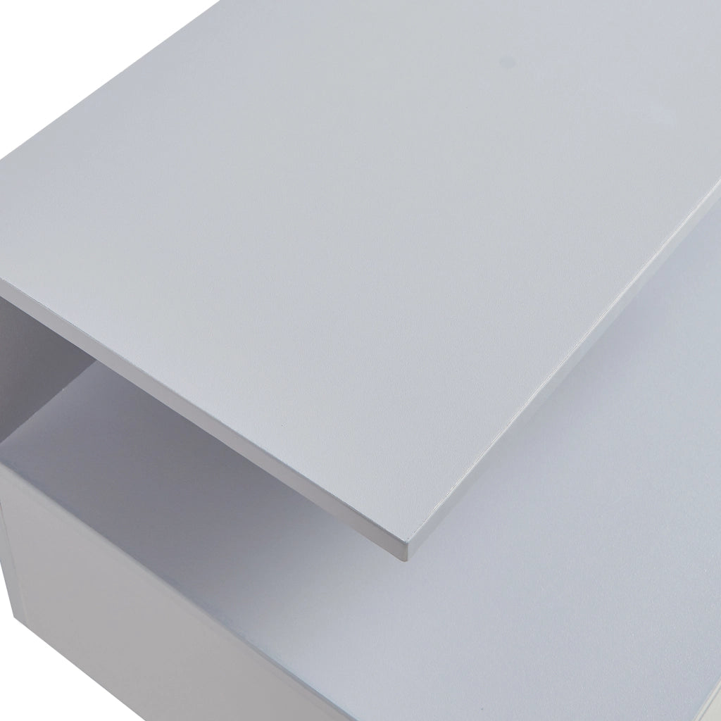 Comodino da Parete Amberg con Cassetto e Ripiani 40x35x31 cm - Grigio Chiaro [en.casa]