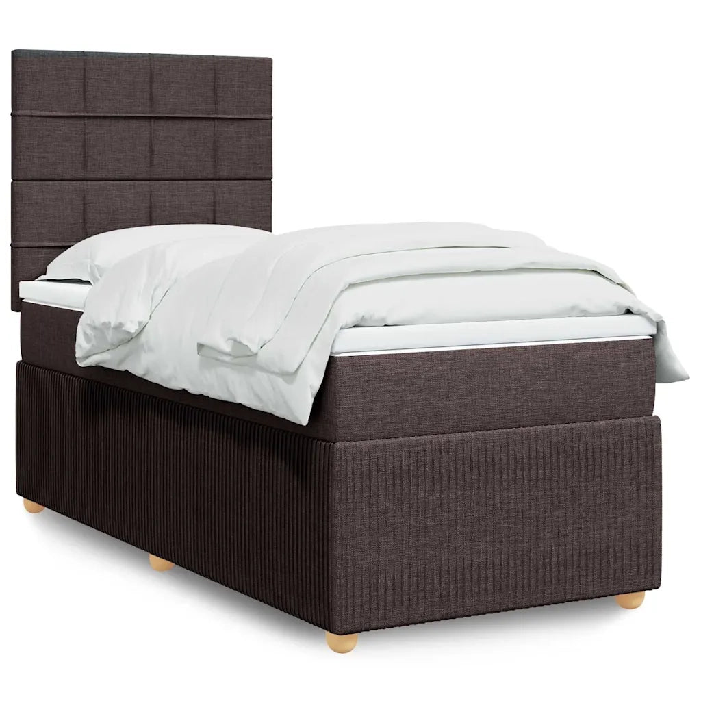Giroletto a Molle con Materasso Marrone Scuro 80x200 cm Tessuto 3291886