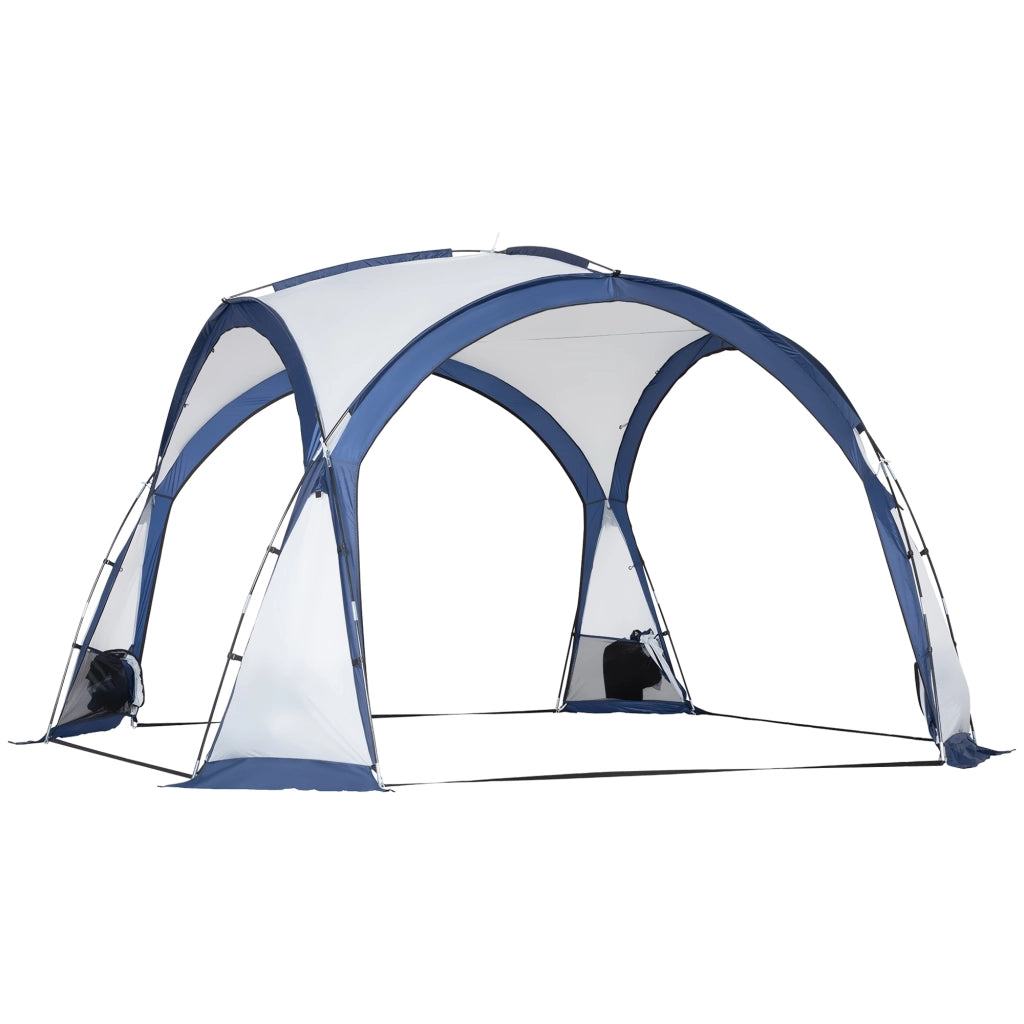 Tenda da campeggio a cupola 6-8 persone ¨C zephmum ¨C 4 porte in rete, tessuto Oxford, 350x350x230 cm, bianco e blu