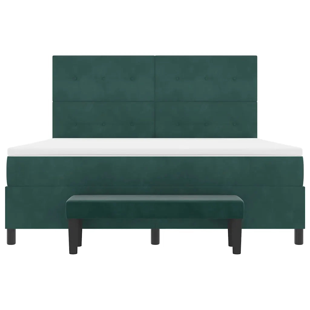 Letto a molle con testiera Verde scuro 200 x 180 cm Velluto 3344531