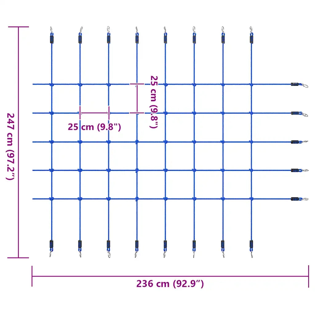 Rete da Arrampicata 200x150 cm Blu CFW7438725