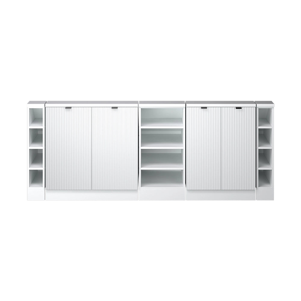 Set di mobili sottotetto Rion Ondulazione bianca/Bianco 210 cm Set di 5 Vicco