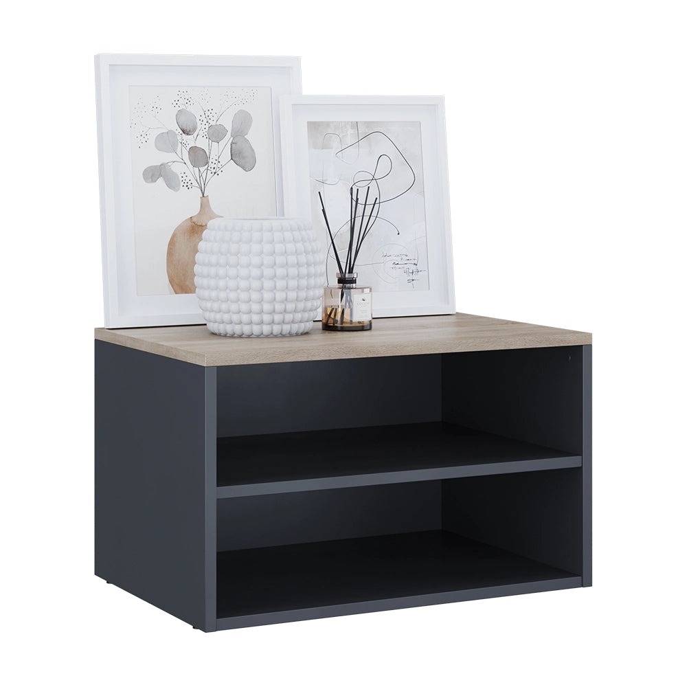 Vicco Cassettiera Antracite/Sonoma 60 x 36 cm con 2 scomparti