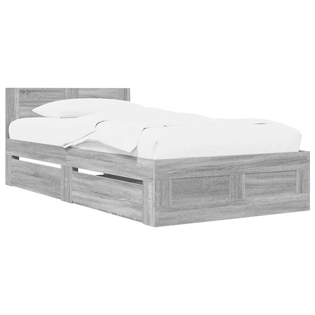 Struttura letto con testata Sonoma grigio 80 x 200 cm 3429681