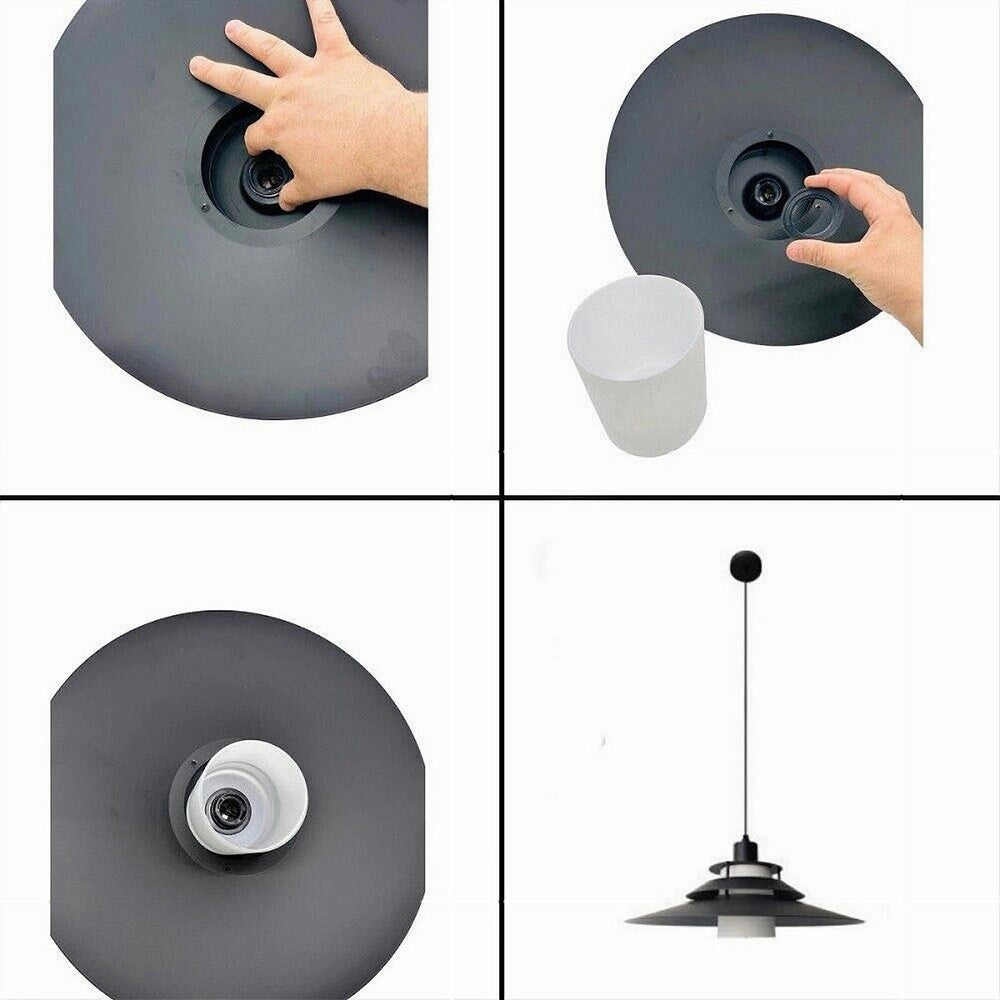 Trade Shop - Lampadario A Sospensione Industriale E27 Lampada Pendente Vintage Retrò Lp-88 - Nero