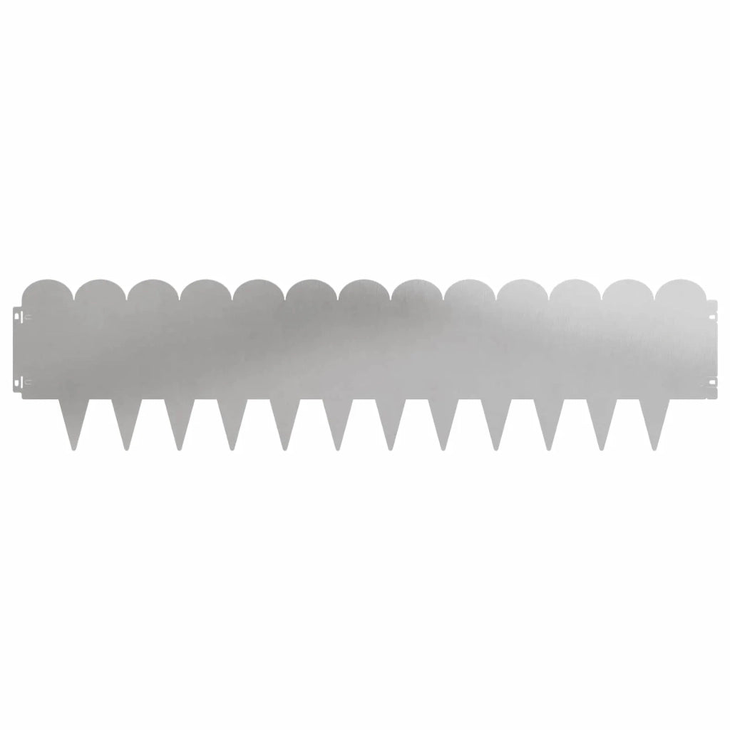 Bordura per Prato 20 pcs 103 x 25 cm Acciaio Argento 8008706