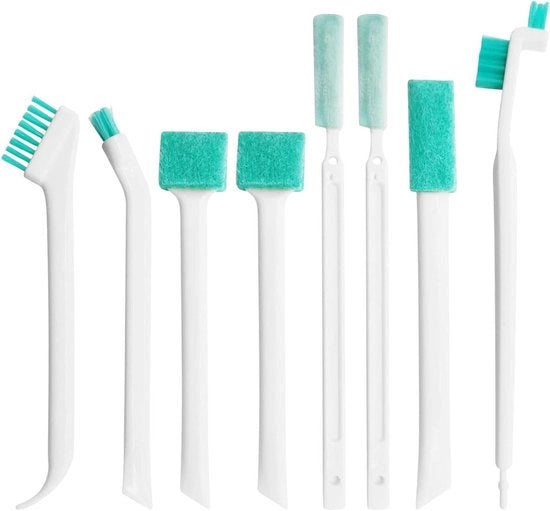 Set di spazzole per la pulizia domestica - 8-in-1 per pulizia profonda di piccoli angoli e interstizi